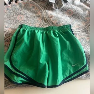Green and Navy blue nike shorts